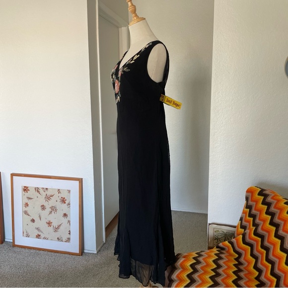 Y2K Eva Blue Glam Fairycore Beaded Floral Maxi Dress - Picture 4 of 14